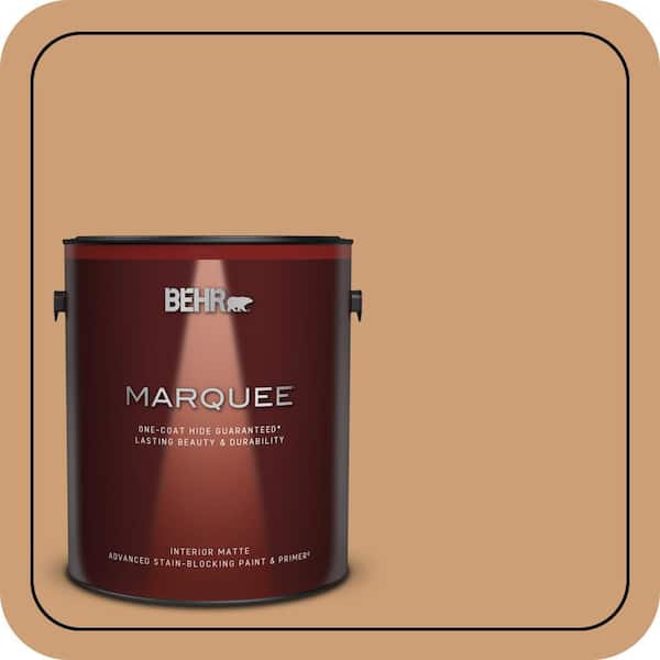 BEHR MARQUEE 1 gal. #S250-4 Fresh Croissant One-Coat Hide Matte Interior Paint & Primer (2)