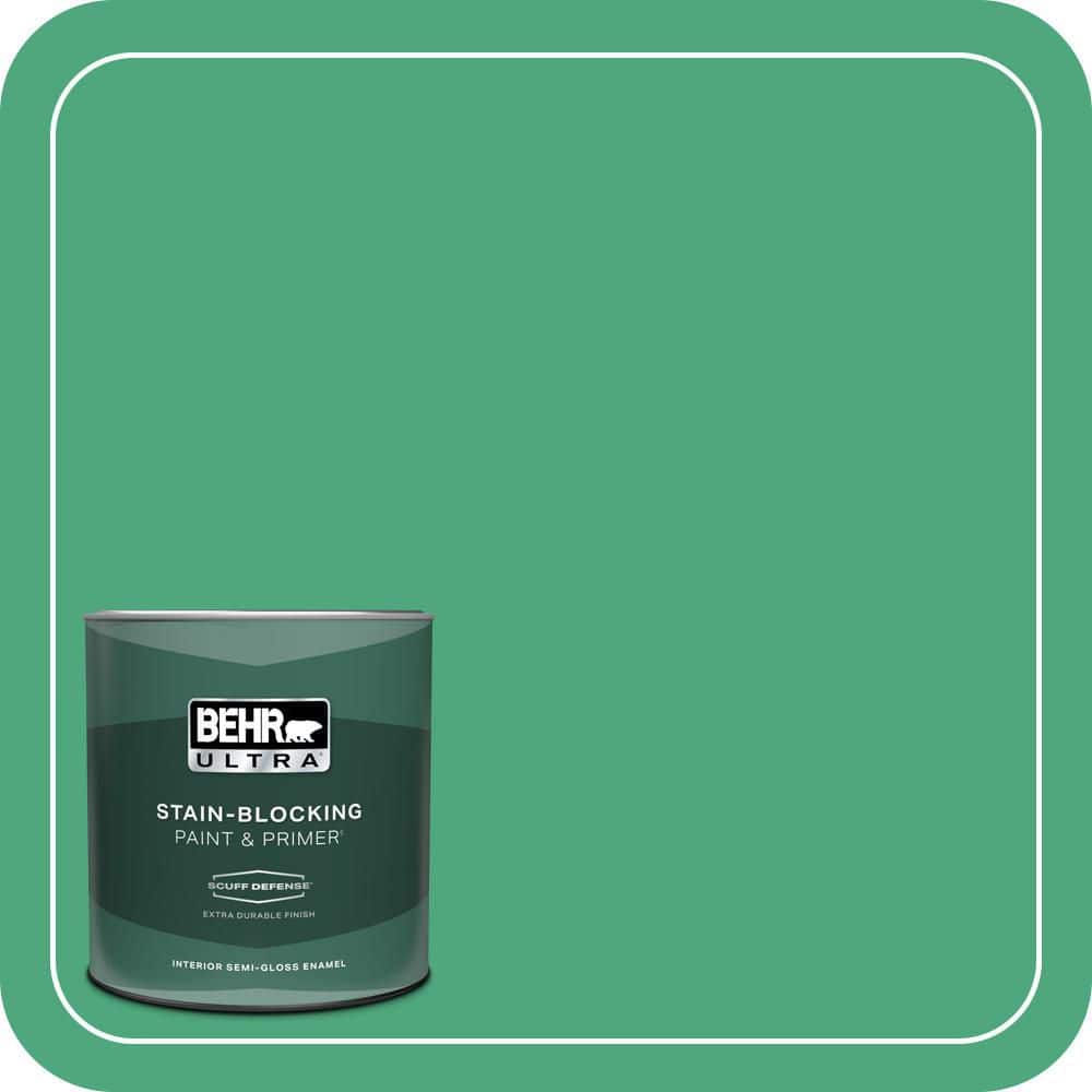 BEHR ULTRA 1 qt. #P420-5 Shamrock Green Extra Durable Semi-Gloss Enamel Interior Paint & Primer