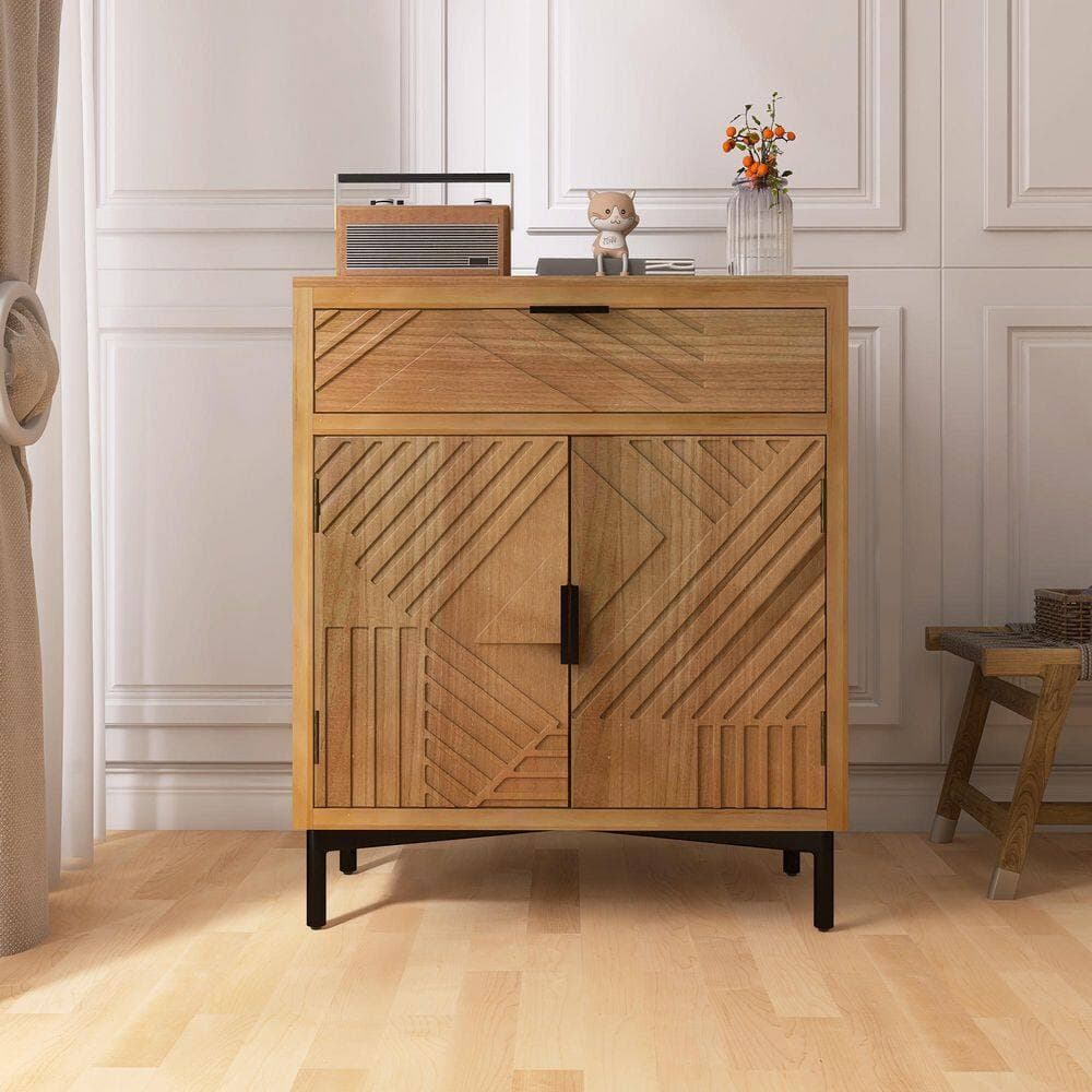 Boosicavelly 32 in. W x 14 in. D x 32 in. H Natural Brown Linen Cabinet (2)