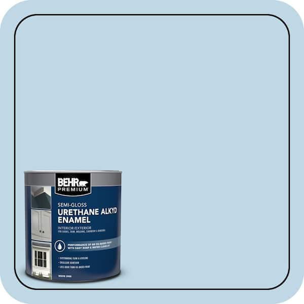 BEHR PREMIUM 1 qt. #M500-1 Tinted Ice Semi-Gloss Enamel Urethane Alkyd Interior/Exterior Paint (2)