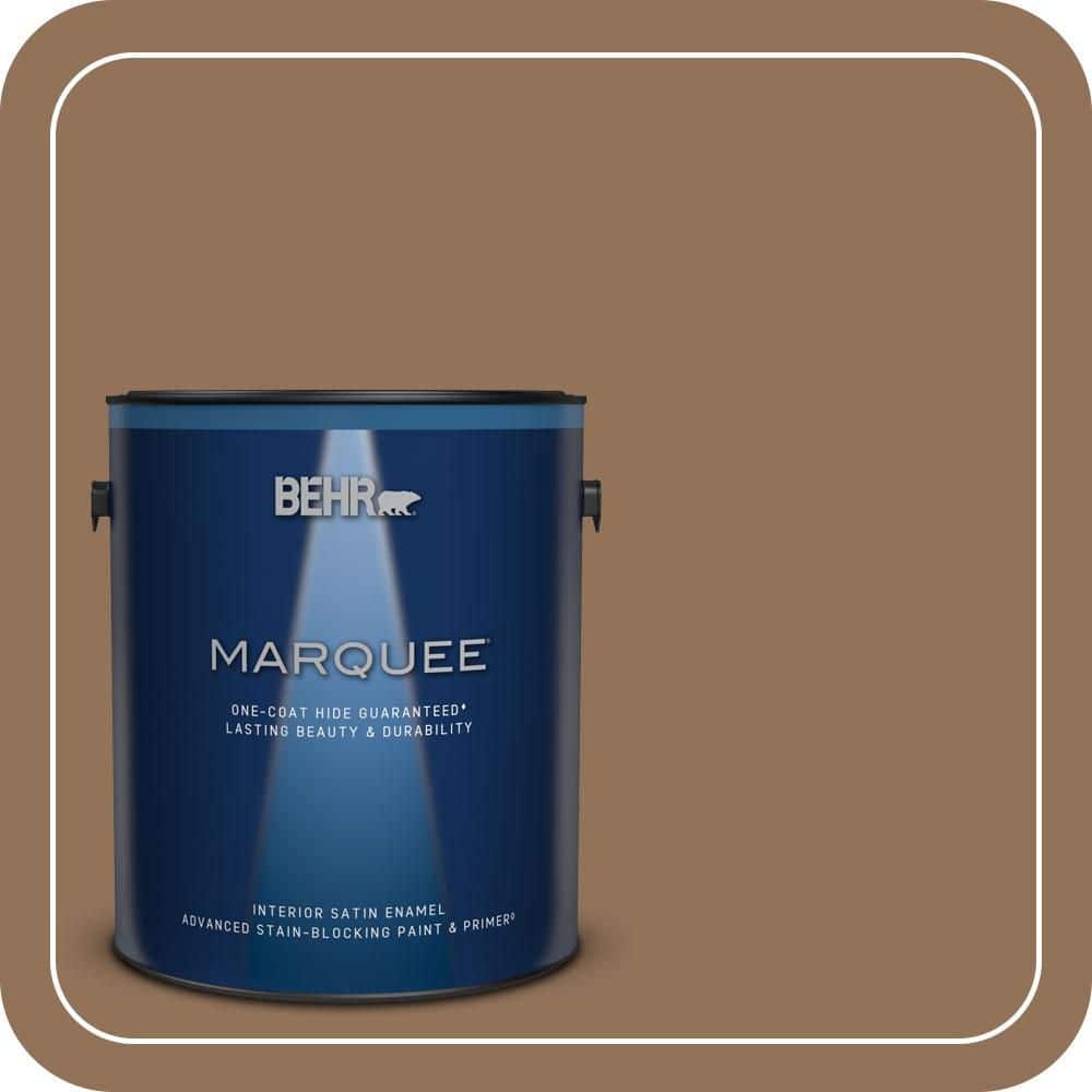 BEHR MARQUEE 1 gal. #PMD-107 Shaved Chocolate Satin Enamel Interior Paint & Primer (1)