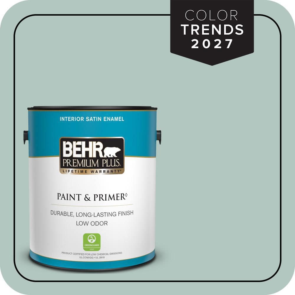 BEHR PREMIUM PLUS 1 gal. #S430-2 Fresh Tone Satin Enamel Low Odor Interior Paint & Primer