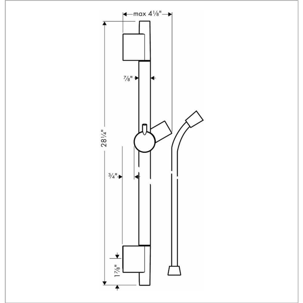 Hansgrohe Unica S 28 in. Wall Bar in Polished Nickel (2)