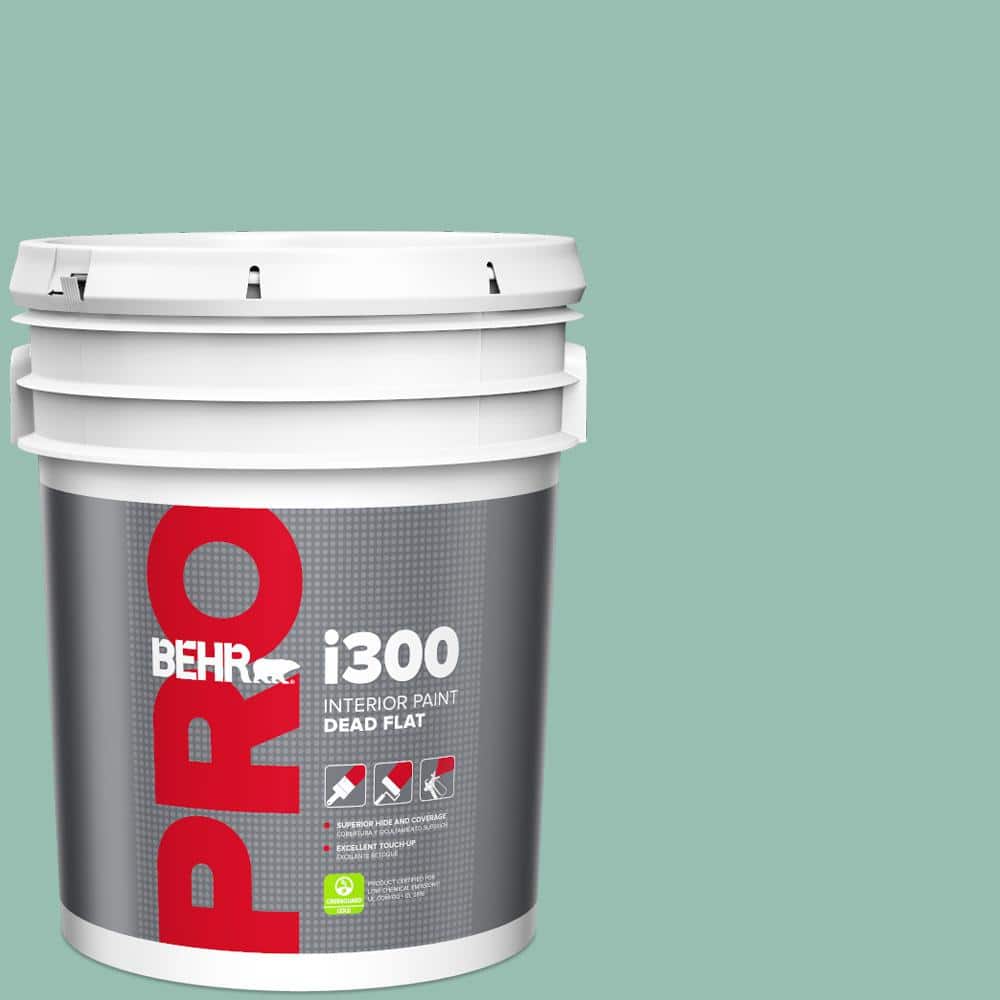BEHR PRO 5 gal. #PPU12-07 Spring Stream Dead Flat Interior Paint