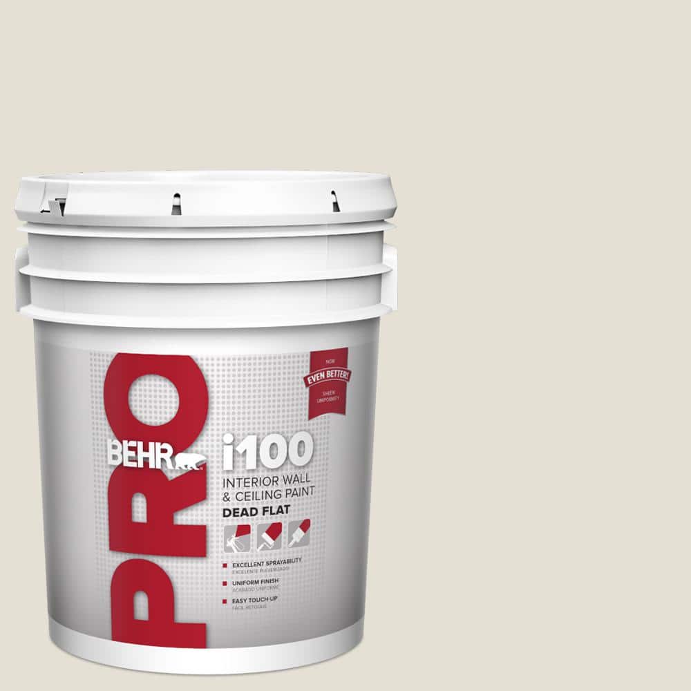 BEHR PRO 5 gal. #N310-1 Sand Drift Dead Flat Interior Paint (1)