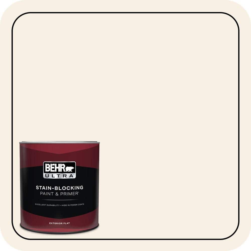 BEHR ULTRA 1 qt. #W-D-100 China Cup Flat Exterior Paint & Primer