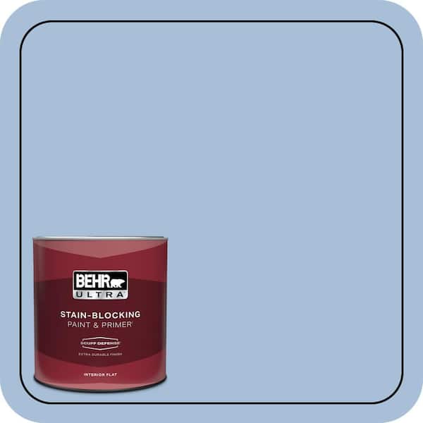 BEHR ULTRA 1 qt. #580D-4 Skysail Blue Extra Durable Flat Interior Paint & Primer (2)