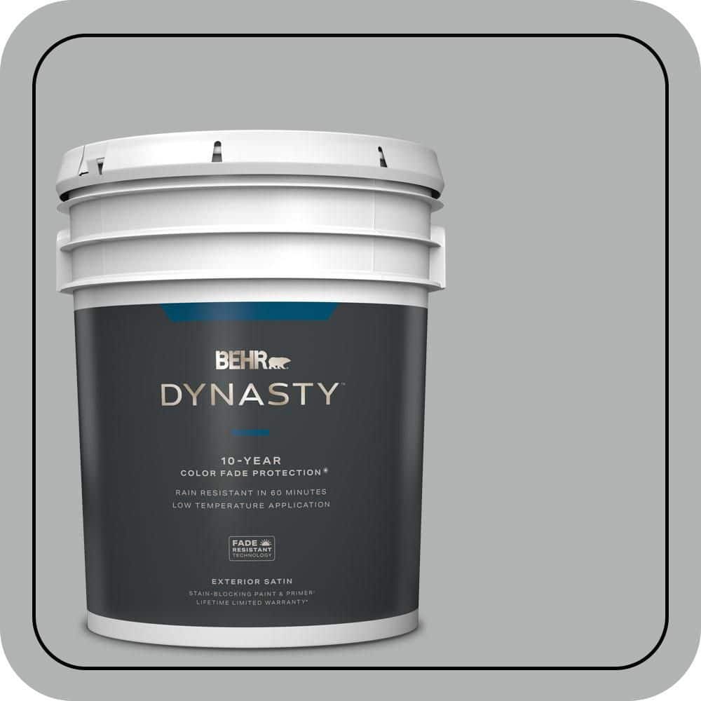 BEHR DYNASTY 5 gal. #PPU26-08 Silverstone Satin Enamel Exterior Stain-Blocking Paint & Primer