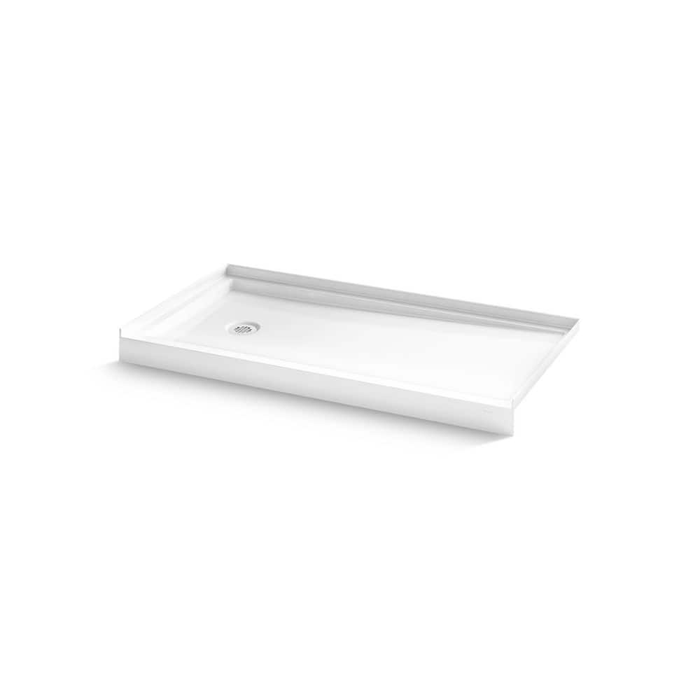 KOHLER Paces 60 in. L x 32 in. W Shower Alcove Shower Pan Base with Left Hand Drain in White (1)