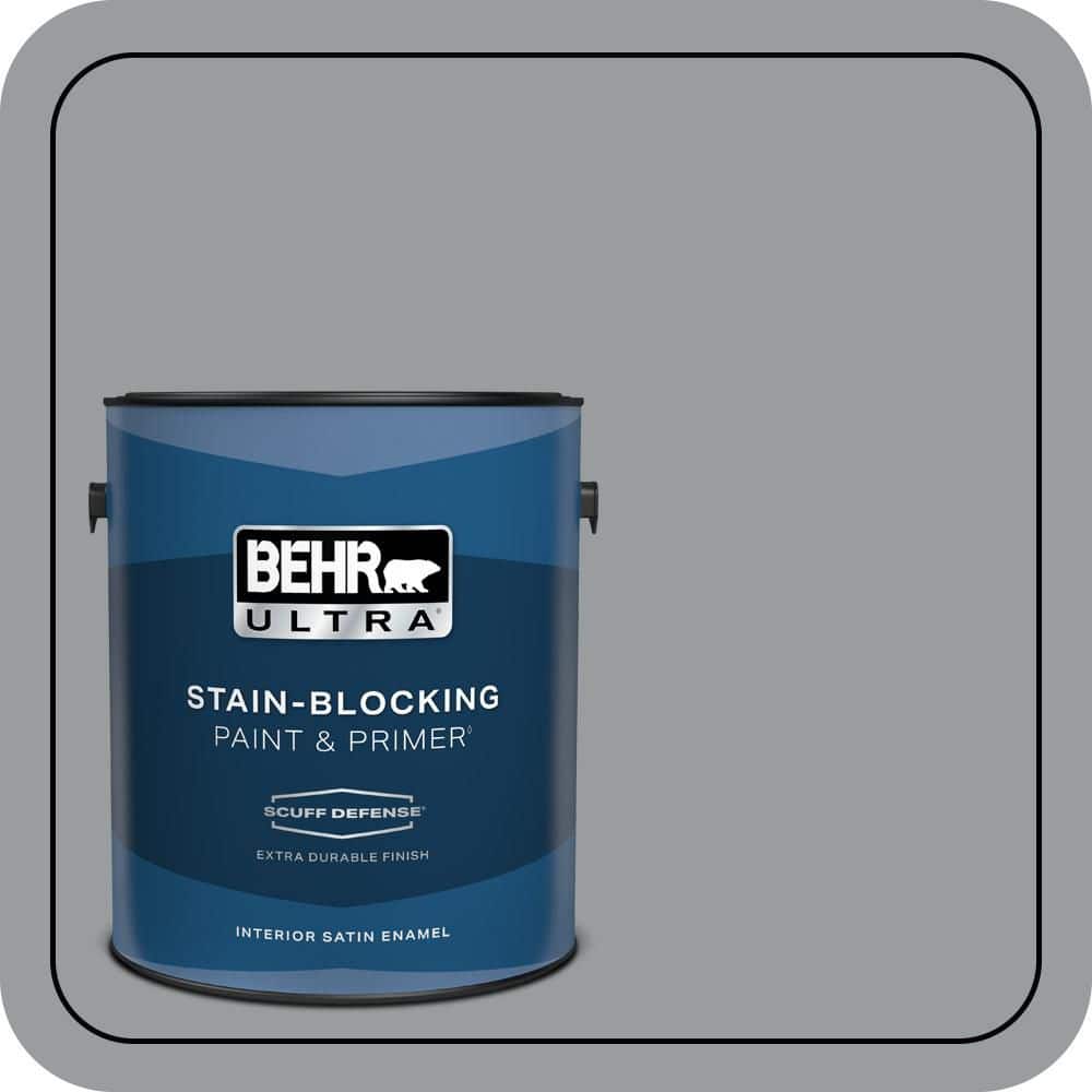 BEHR ULTRA 1 gal. #N500-4 Pencil Sketch Extra Durable Satin Enamel Interior Paint & Primer