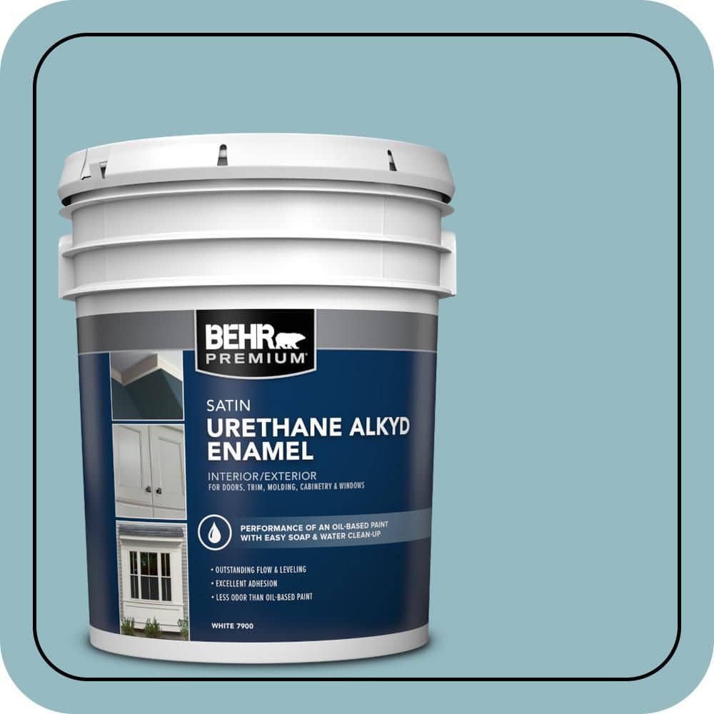 BEHR PREMIUM 5 gal. #T18-13 Casual Day Urethane Alkyd Satin Enamel Interior/Exterior Paint
