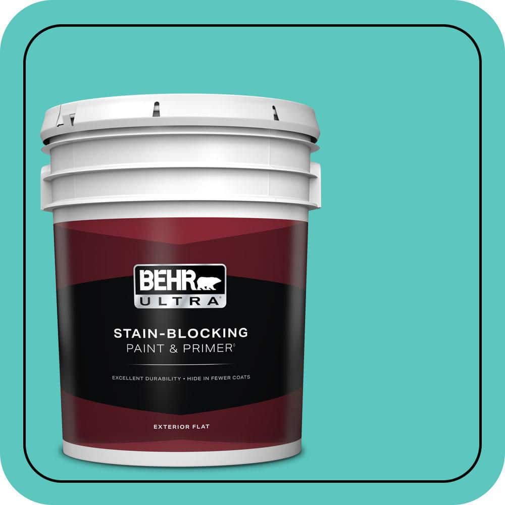 BEHR ULTRA 5 gal. #490B-4 Sea Life Flat Exterior Paint & Primer