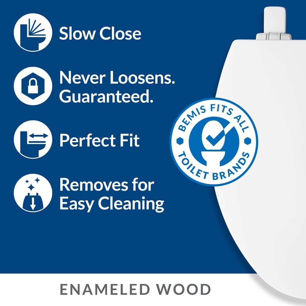 BEMIS Atwood Elongated Soft-Close Easy-Clean Never-Loosens Enameled Wood Toilet Seat in Biscuit (2)