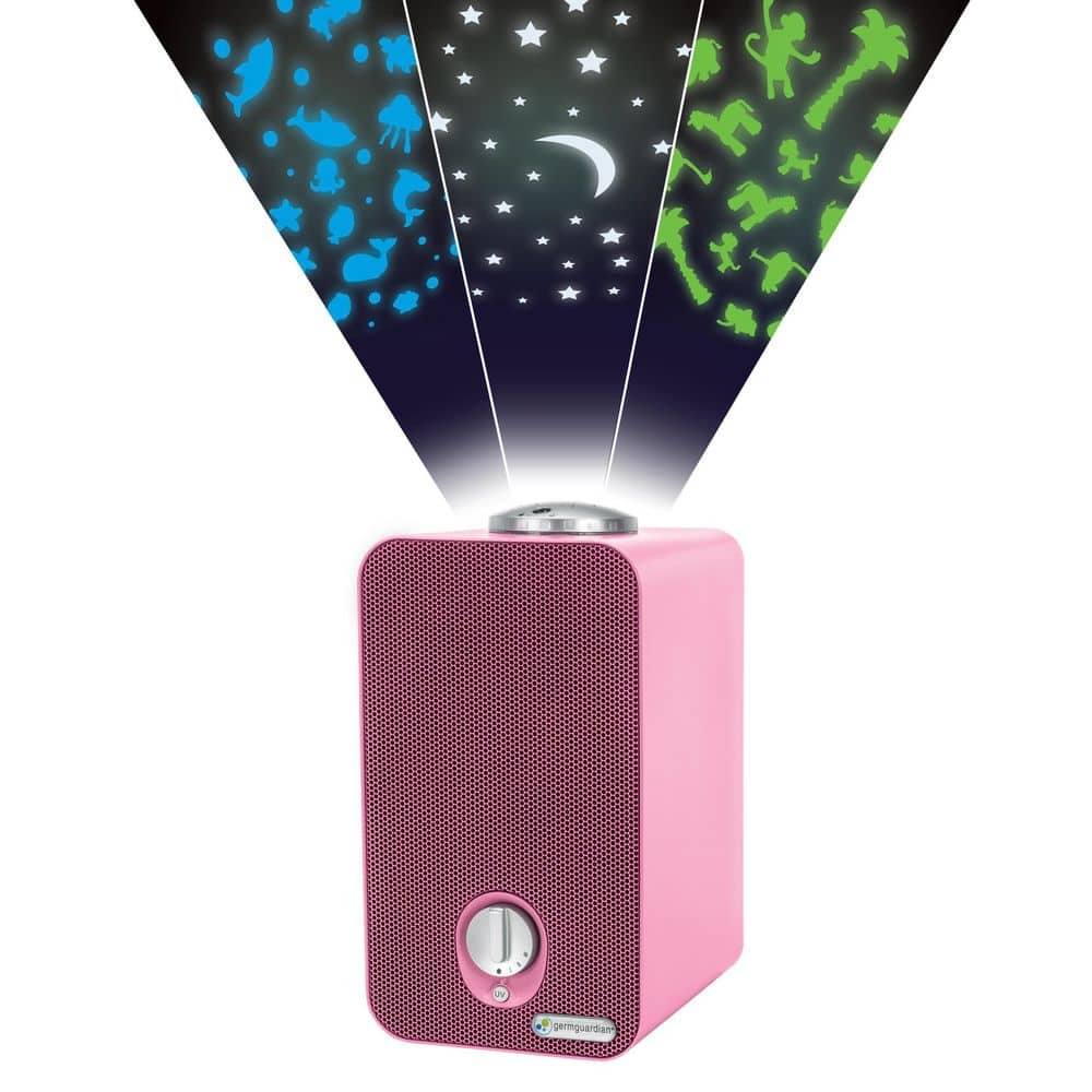 GermGuardian sq. HEPA Filter Tabletop Air Purifier 11.5 in. for Home, UV-C, Nightlight Projector, Dust, Odors, Allergens