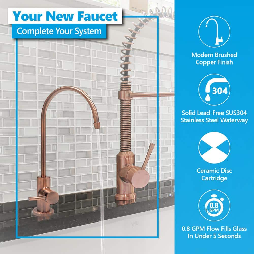 Express Water 100% Lead-Free Drinking Water Faucet with Modern Water Filter Faucet Brushed Copper Faucet in Stainless Steel (2)