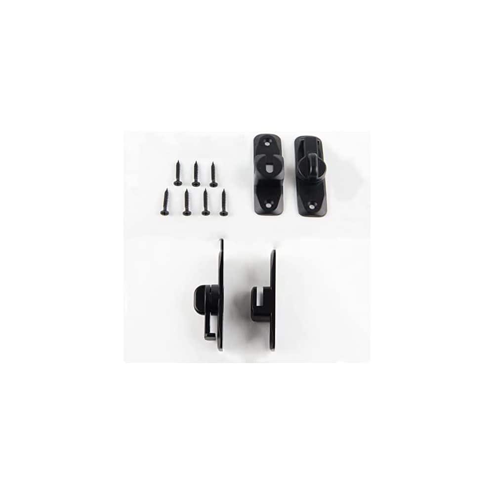 Unbranded Heavy Duty Flip Door Latch Black 90-180° Adjustable Anti-Rust Safety Lock for Gates Barns Cabinets (2)