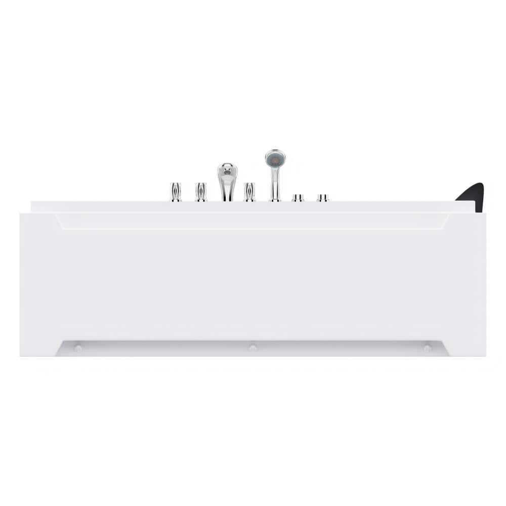 Aionor 72.83" x 48.43" Whirlpool Bathtub, 8 Adjustable Jets, Chromatherapy, 2-Person Soaking Tub (1)
