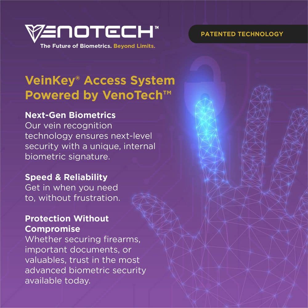 VenoTech Biometric 2.0 cu. ft. Waterproof and Fireproof Home Safe Advanced Finger Vein Recognition Access in Matte Black (3)
