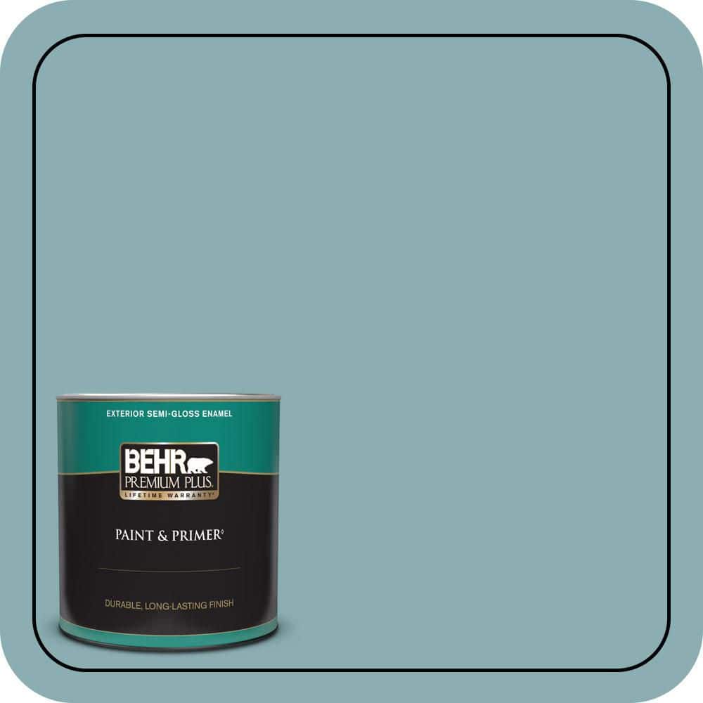 BEHR PREMIUM PLUS 1 qt. #510F-4 Bon Voyage Semi-Gloss Enamel Exterior Paint & Primer
