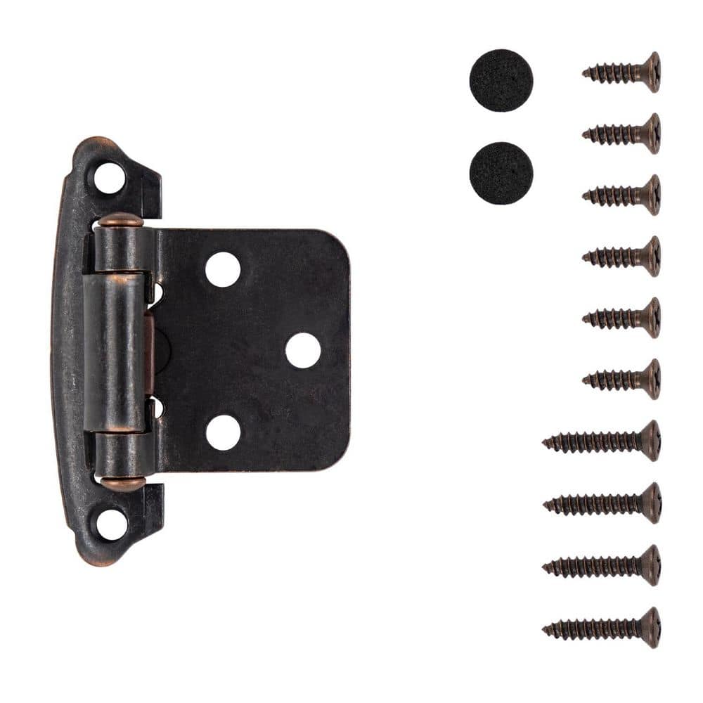 HICKORY HARDWARE Surface Mount Variable Overlay Face Frame Self-Closing Oil-Rubbed Bronze Highlighted Cabinet Hinge (5-Pairs) (2)