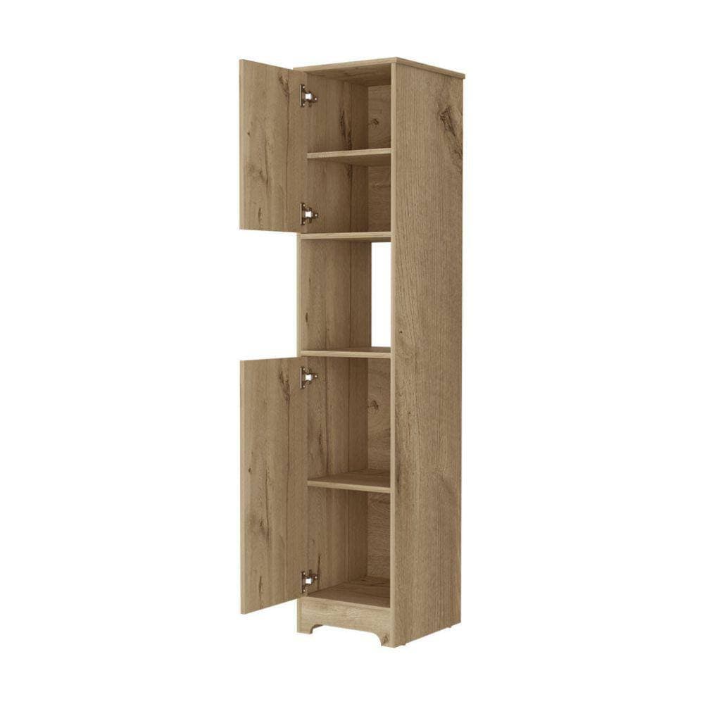 Amucolo 14.3 in. W 16 in. D 67.8 in. H Linen Cabinet with 2-Doors and Shelves (4)