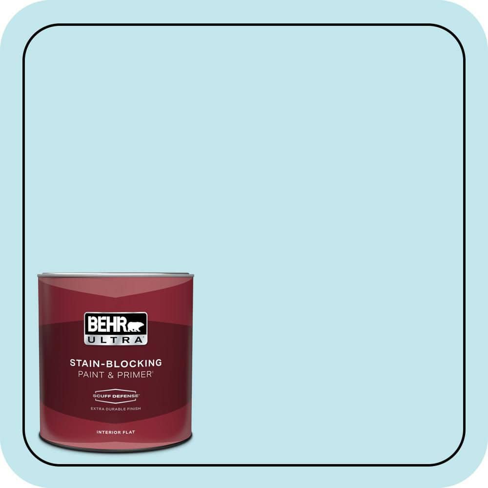 BEHR ULTRA 1 qt. #520A-2 Ice Flower Extra Durable Flat Interior Paint & Primer