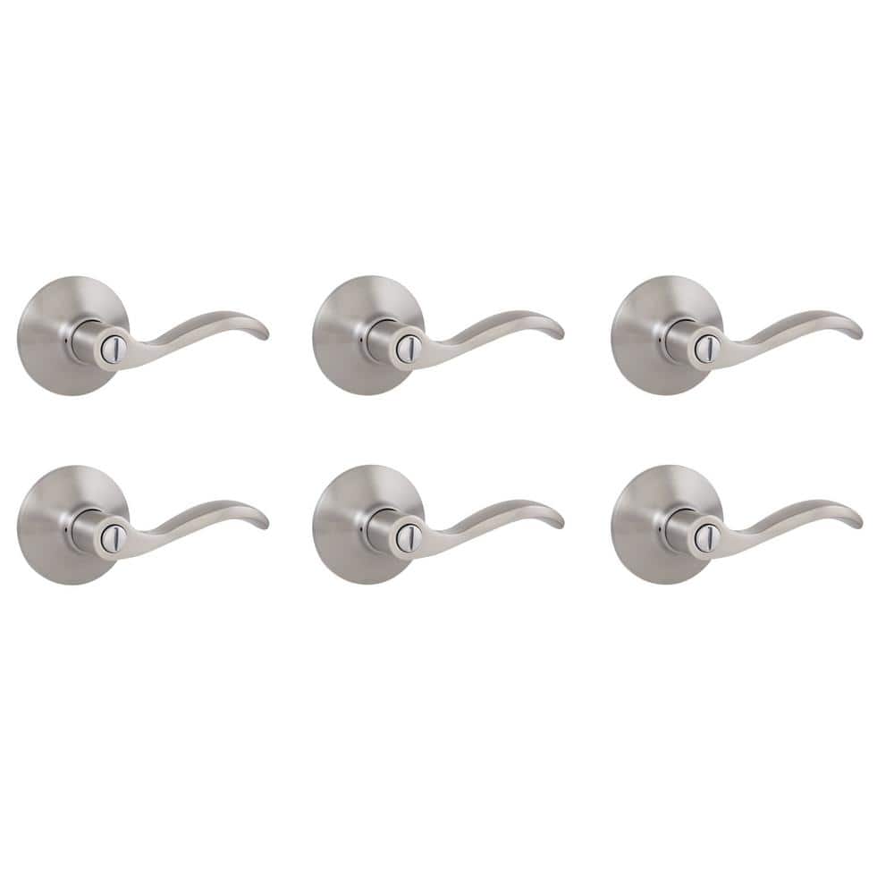 Defiant Naples Satin Nickel Bed and Bath Door Handle Contractor Pack (1)