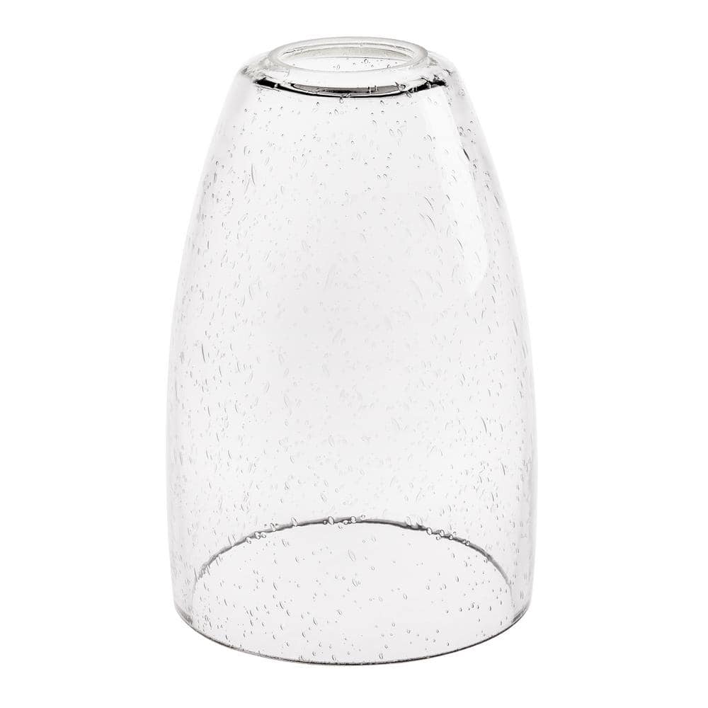 PRIVATE BRAND UNBRANDED 7.3 in. Clear Seeded Glass Elongated Oval Shaped Replacement Pendant Shade with 2.25 in. Lip Fitter (2)
