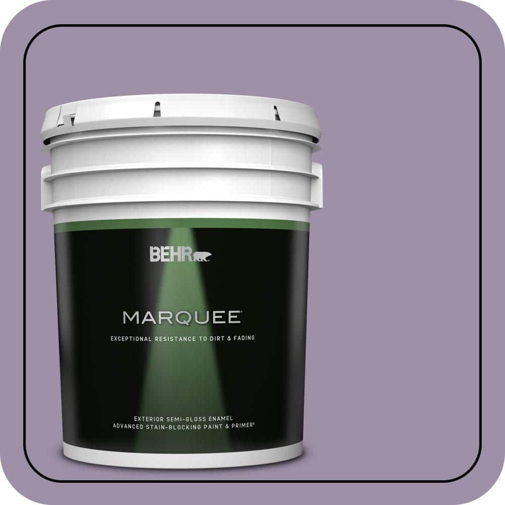 BEHR MARQUEE 5 gal. #S100-4 Ancestry Violet Semi-Gloss Enamel Exterior Paint & Primer