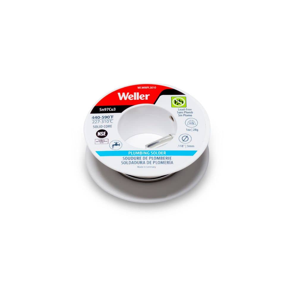 Weller Plumbing Solder Wire 3mm/0.118 in. 28g/1oz.