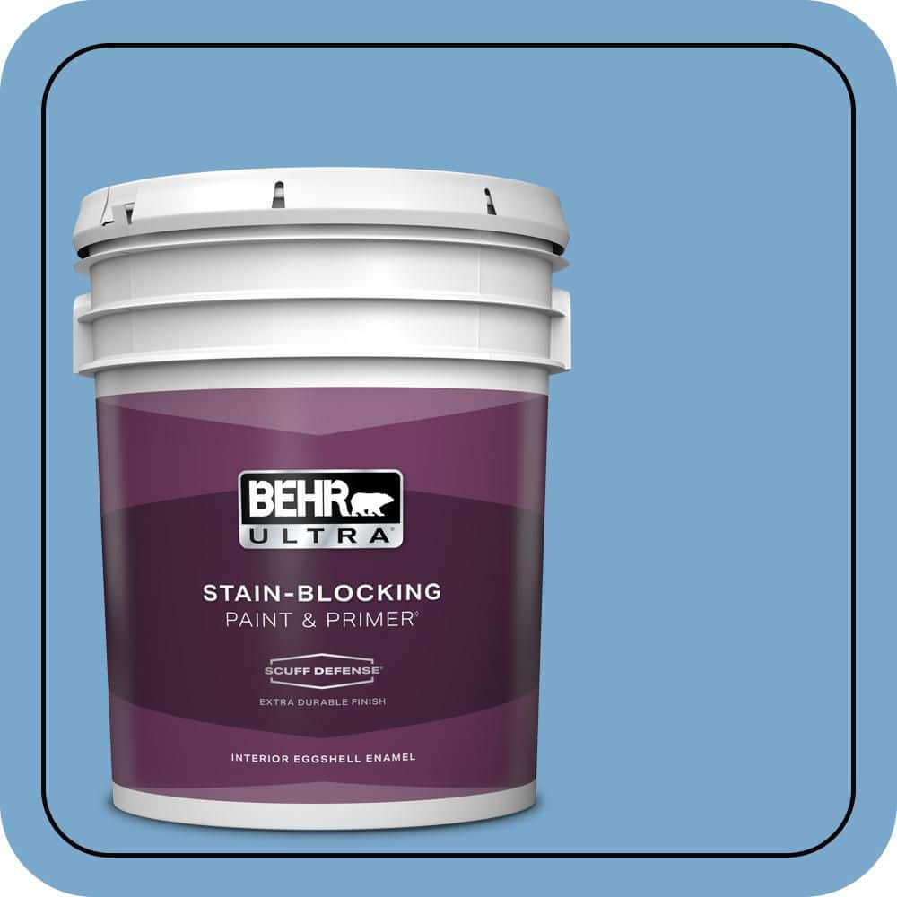 BEHR ULTRA 5 gal. #M520-4 Mirror Lake Extra Durable Eggshell Enamel Interior Paint & Primer
