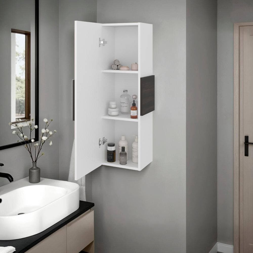Flynama Vanguard Wall-Mounted Single Door Medicine Cabinet with 3 Storage Shelves, Bathroom Organizer (2)