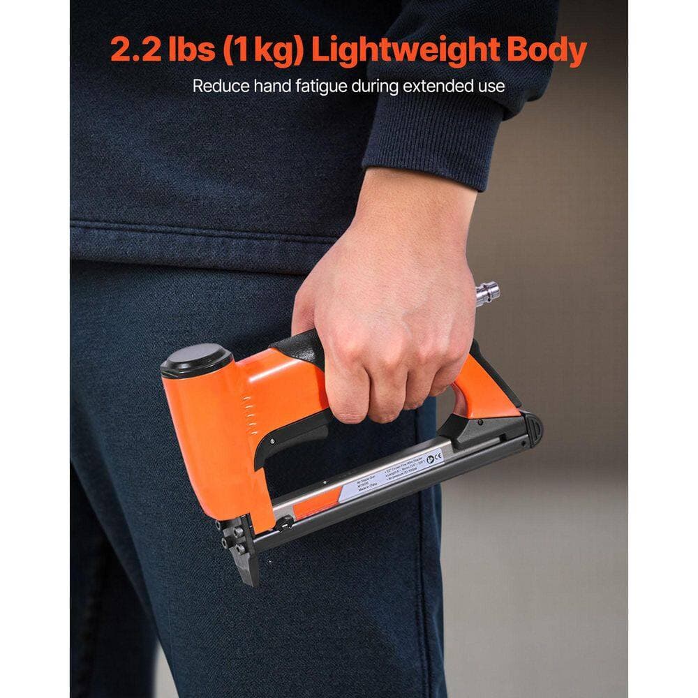 SKYSHALO Pneumatic Staple Gun, 21 Gauge Air Upholstery Stapler for 80 Series Staples 1/2 in. Crown 1/4-5/8 in. Length, Max 150PCS (2)