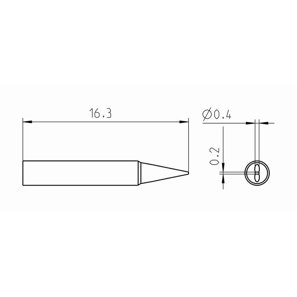 Weller RTPS Nano/Pico Tip, Chisel Ø 0.4 x 0.2 mm (2)