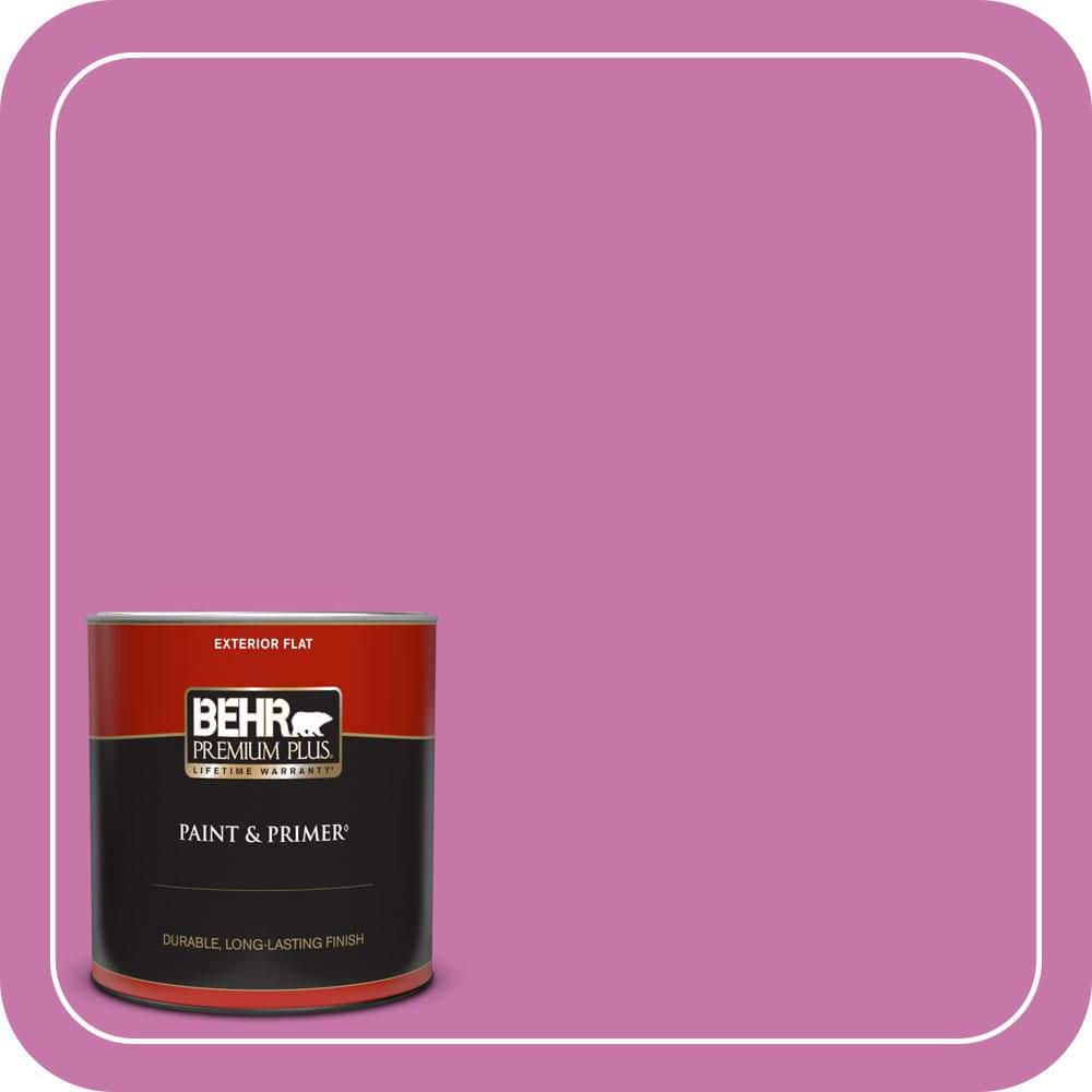 BEHR PREMIUM PLUS 1 qt. #680B-5 Strawberry Freeze Flat Exterior Paint & Primer