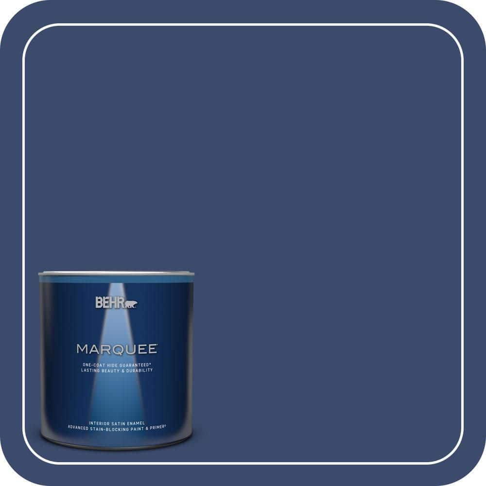 BEHR MARQUEE 1 qt. #S-H-610 Mountain Blueberry Satin Enamel Interior Paint & Primer (1)