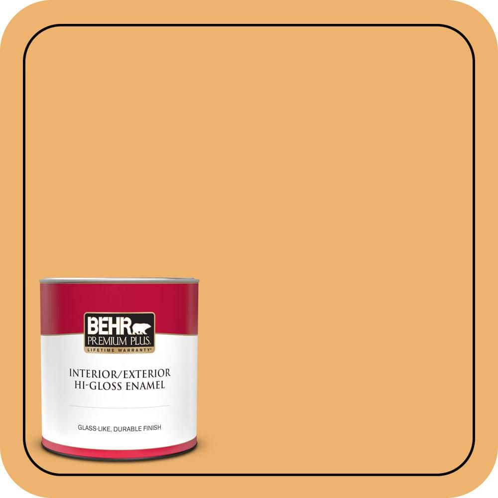 BEHR PREMIUM PLUS 1 qt. #PPU6-03 Sunburst Hi-Gloss Enamel Interior/Exterior Paint & Primer (1)