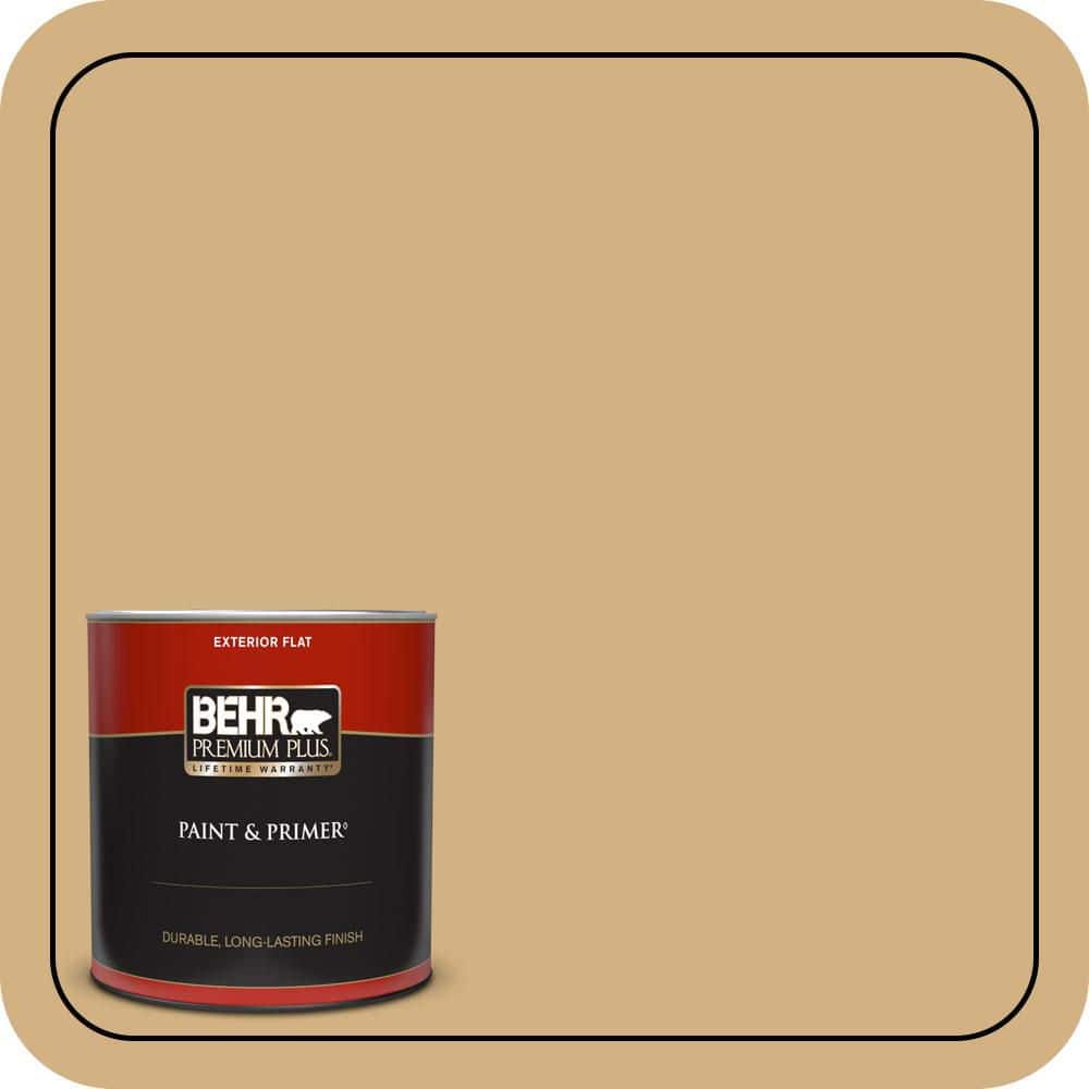 BEHR PREMIUM PLUS 1 qt. #QE-29 Light Oak Flat Exterior Paint & Primer