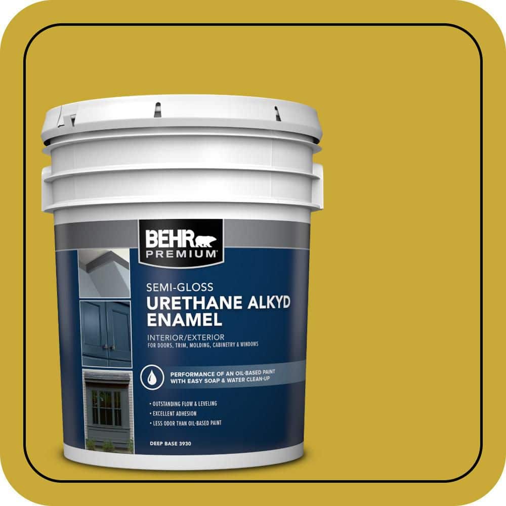 BEHR PREMIUM 5 gal. #P320-7 Sweet and Sour Urethane Alkyd Semi-Gloss Enamel Interior/Exterior Paint
