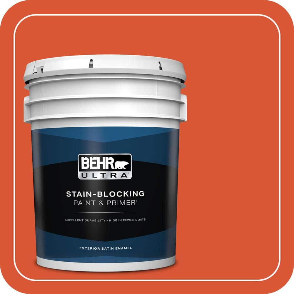 BEHR ULTRA 5 gal. #P190-7 Inferno Satin Enamel Exterior Paint & Primer