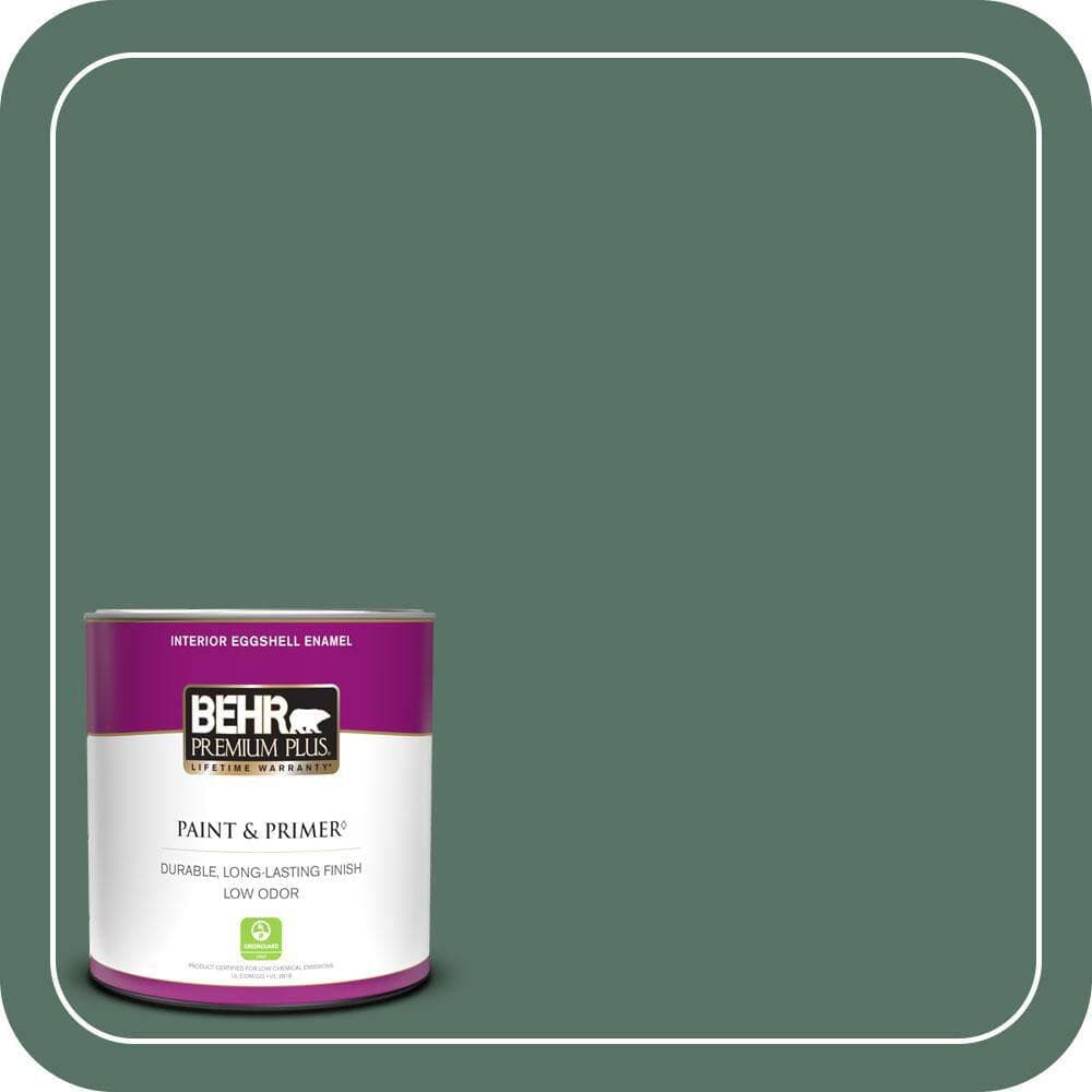 BEHR PREMIUM PLUS 1 qt. #470F-6 Hilltop Eggshell Enamel Low Odor Interior Paint & Primer