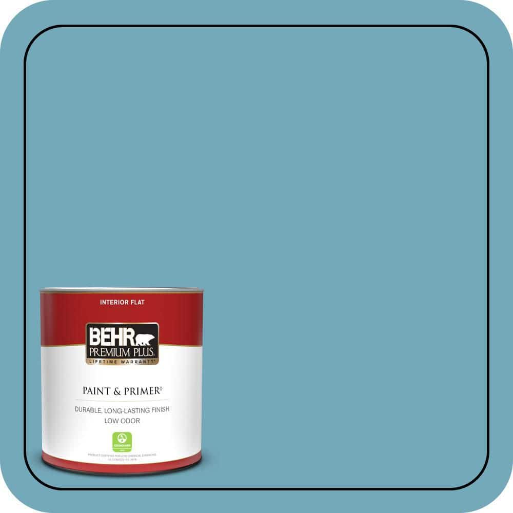 BEHR PREMIUM PLUS 1 qt. #S460-4 Snowboard Flat Low Odor Interior Paint & Primer (1)