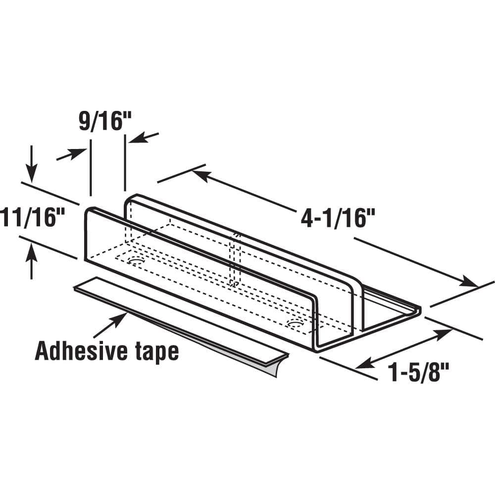 Prime-Line Clear Nylon, Tub and Shower Enclosure Bottom Guide (Single Pack) (2)