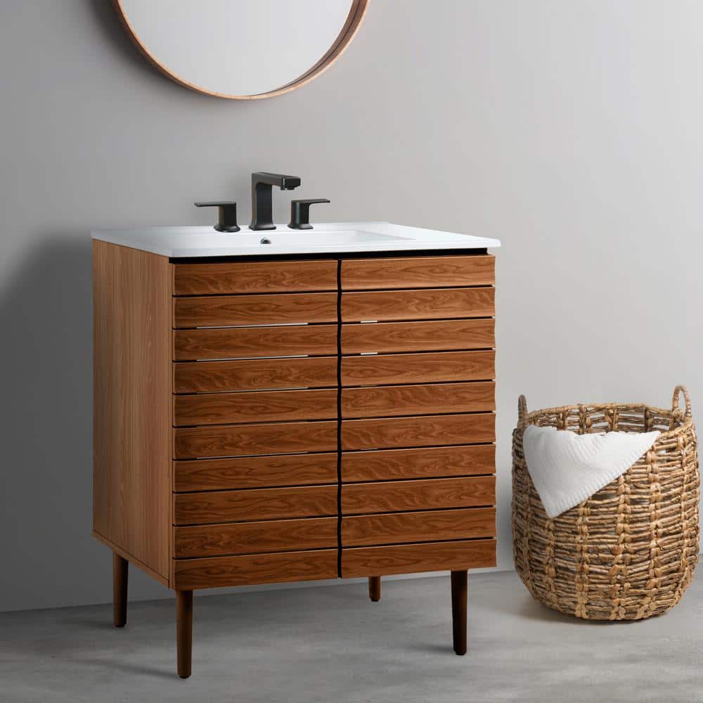 JONATHAN Y Aubert W 18 in. D 33 in. H 2-Shelf Bath Vanity Cabinet without Top (Sink Basin not Included)
