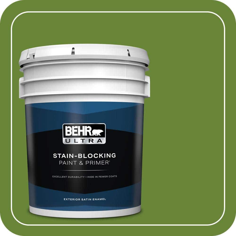 BEHR ULTRA 5 gal. #P370-7 Sun Valley Satin Enamel Exterior Paint & Primer