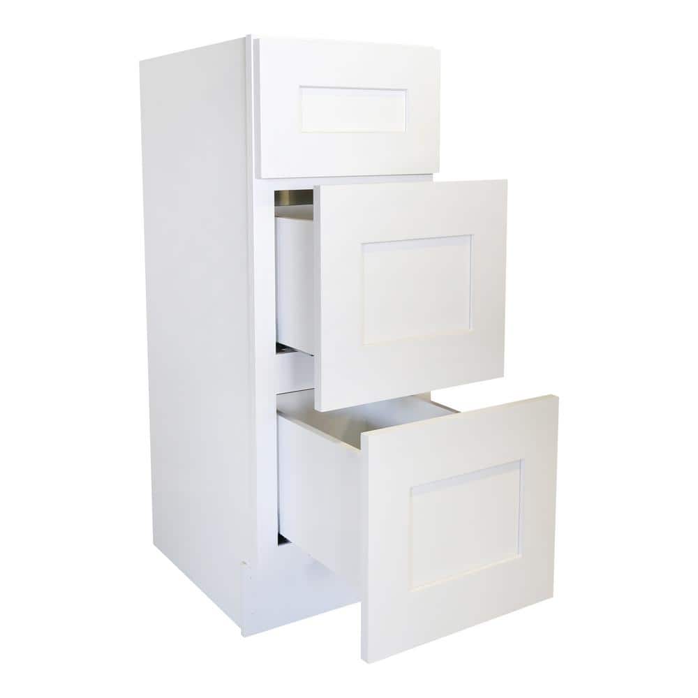 Plywell Ready to Assemble Shaker W D 34.5 in. H Vanity Cabinet with 3 Drawers (4)