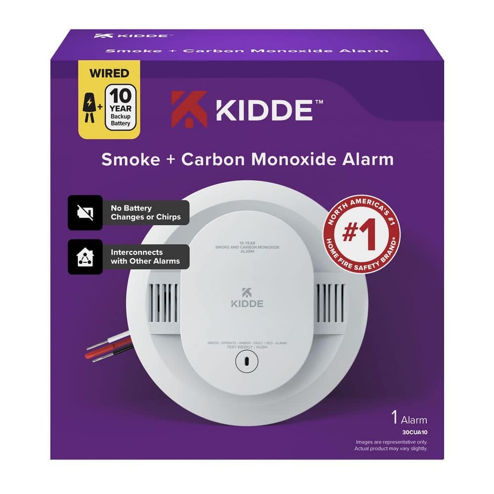 Kidde 10-Year and Smoke and Carbon Monoxide Detector, Interconnectable and LED Warning Lights, 30CUA10 (2)