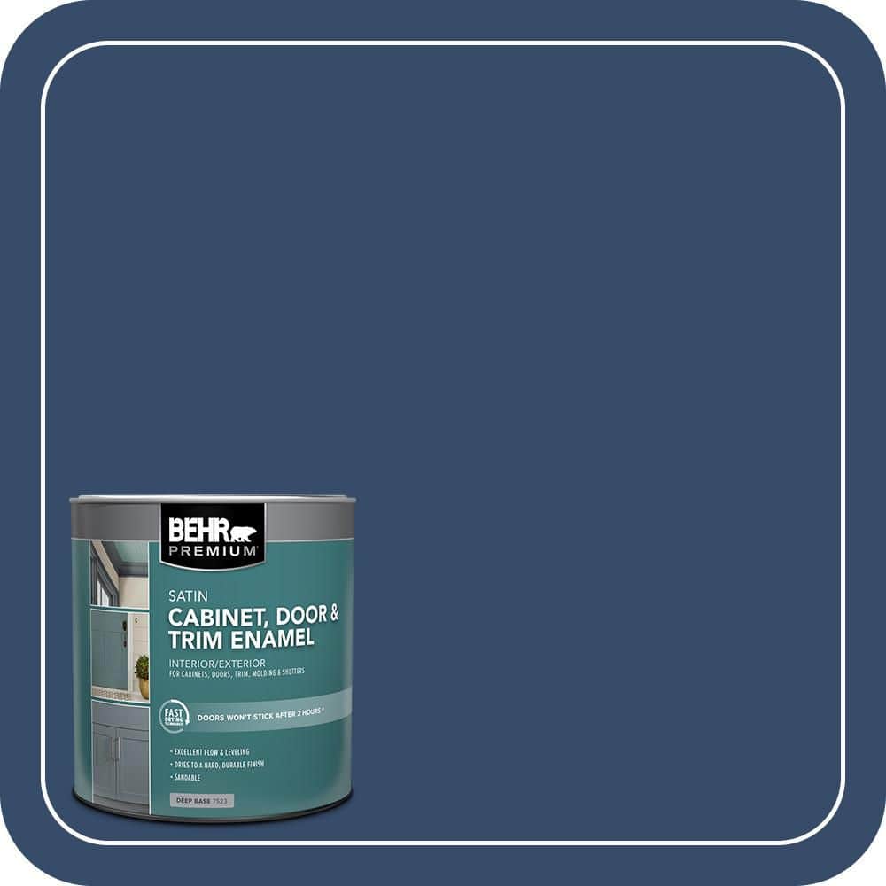 BEHR PREMIUM 1 qt. #580D-7 Deep Royal Satin Enamel Interior/Exterior Cabinet, Door & Trim Paint
