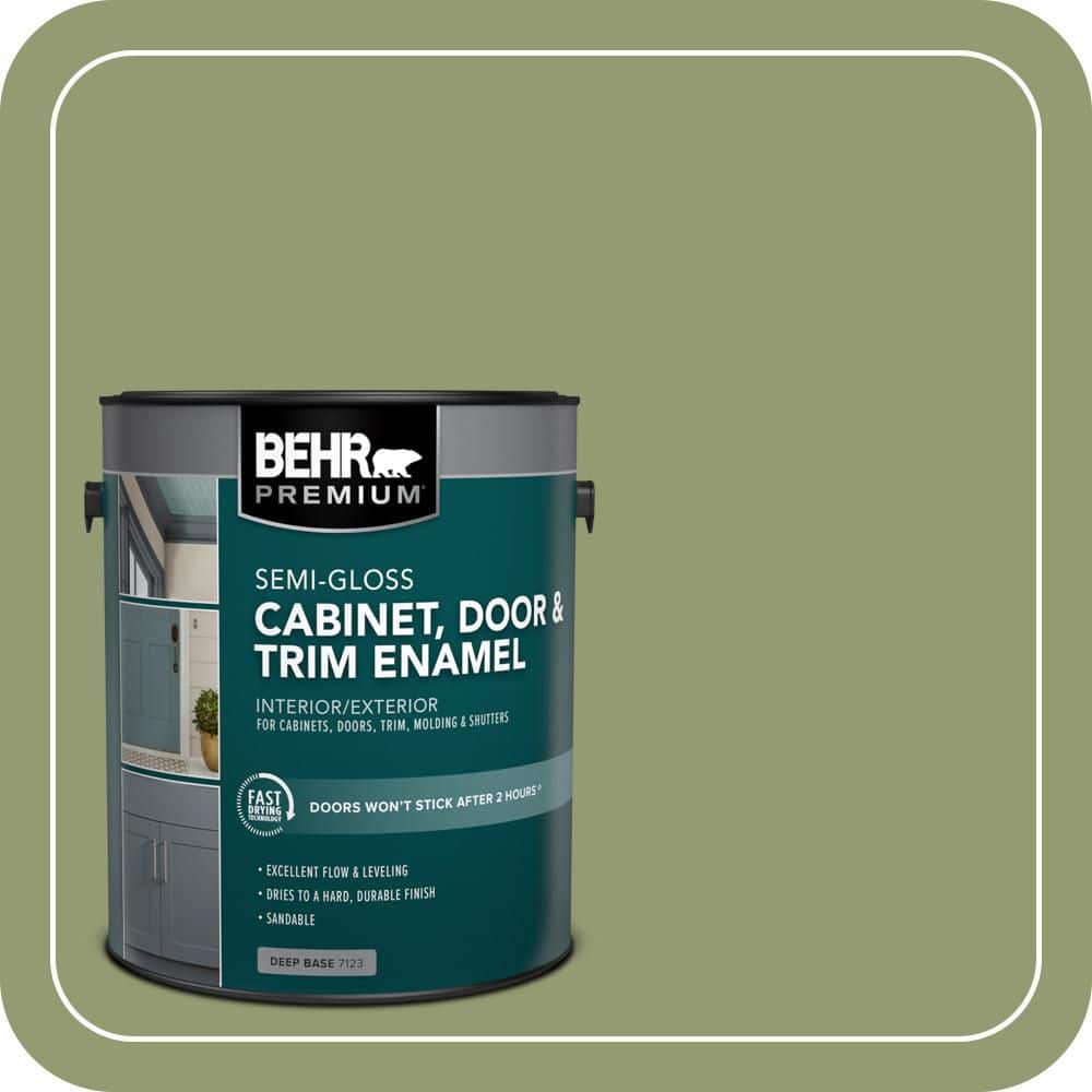 BEHR PREMIUM 1 gal. #PPU11-04 Alamosa Green Semi-Gloss Enamel Interior/Exterior Cabinet, Door & Trim Paint