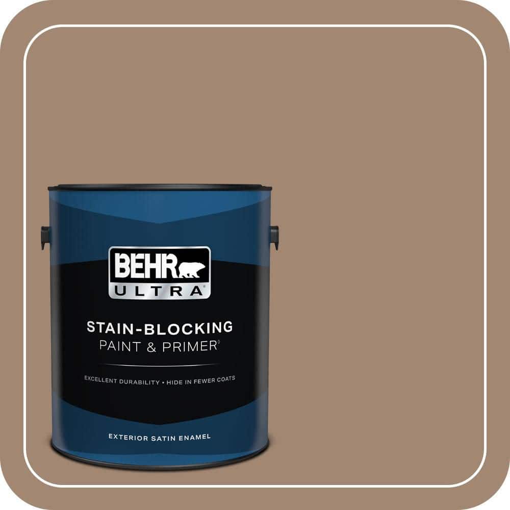 BEHR ULTRA 1 gal. #QE-22 Terrazzo Brown Satin Enamel Exterior Paint & Primer
